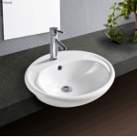 MICKI Ceramic Semi-Recessed Basin